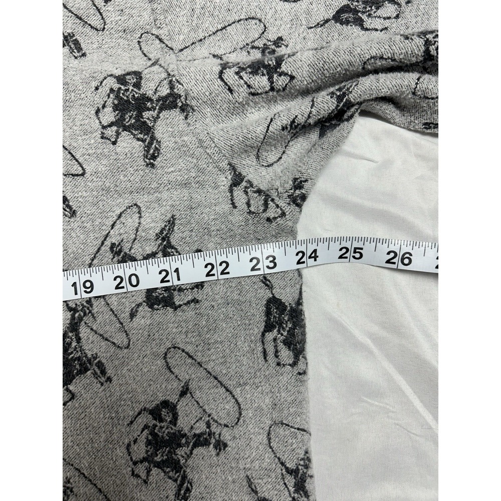 Vintage True Grit Gray Western Flannel Shirt Rodeo Cowboy All Over Print USA Lrg - Picture 8 of 12